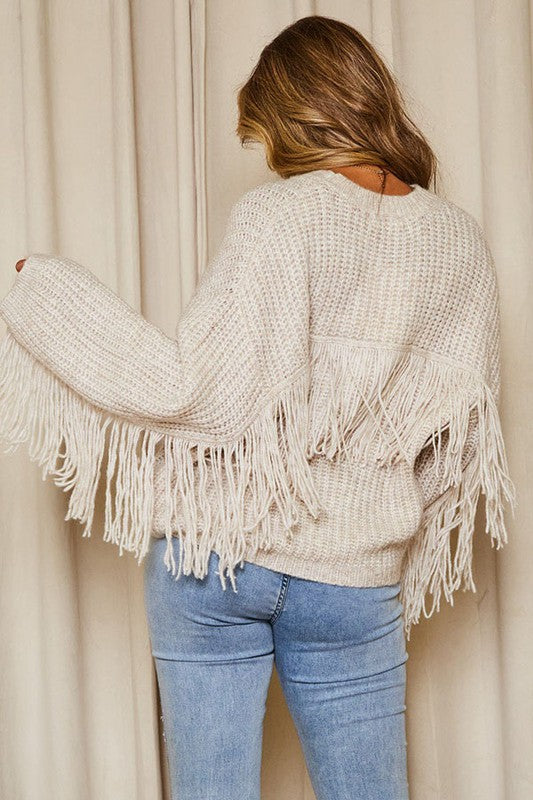 Bianca Fringed Back Sweater