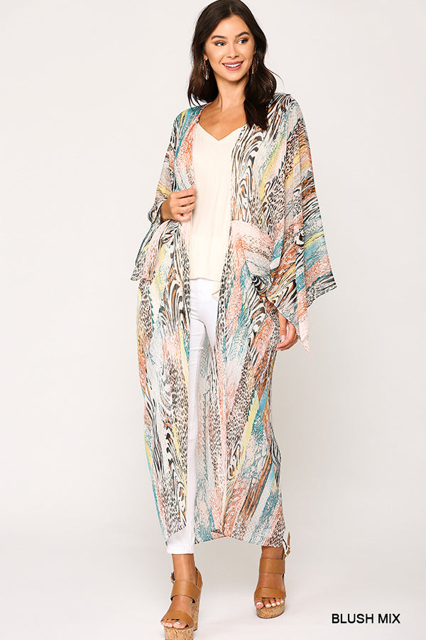 Lexi Mixed Print Kimono