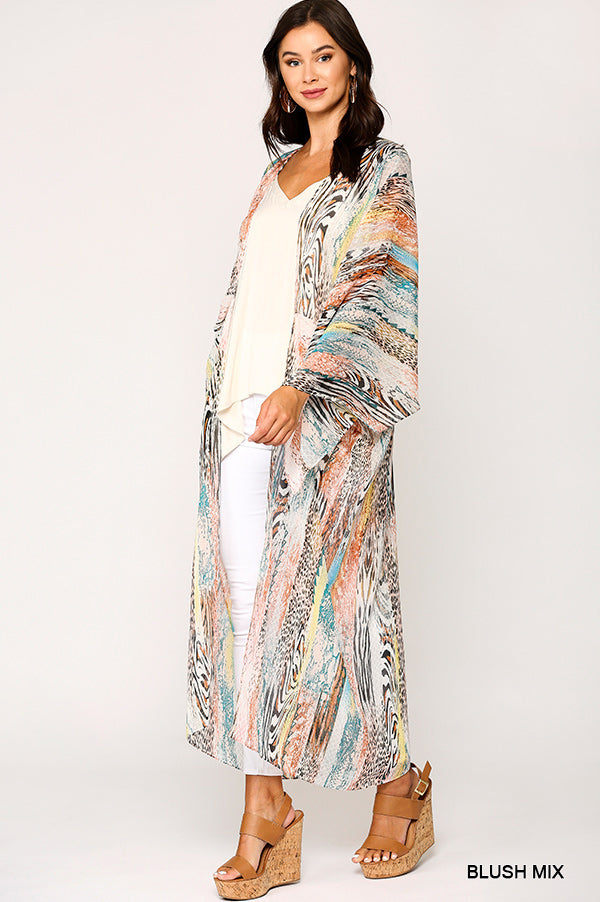 Lexi Mixed Print Kimono