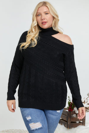 CURVY Nicole Black Cutout Sweater